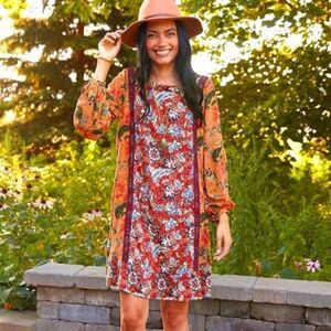 Matilda Jane Lovely Menagerie Floral Peasant Boho Dress Size XS